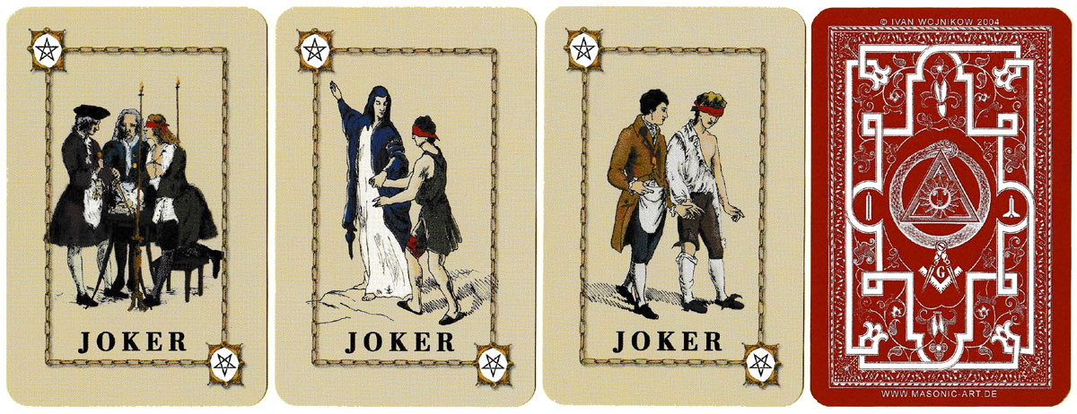 Masonic playing cards created by Ivan Wojnikow and published by Edition Araki in 2004