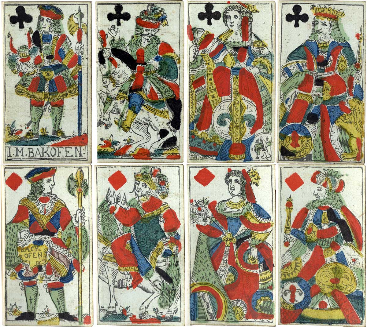 French-suited Animal Tarot deck by Johann Matheus Backofen, Nürnberg, c.1800 © The Trustees of the British Museum