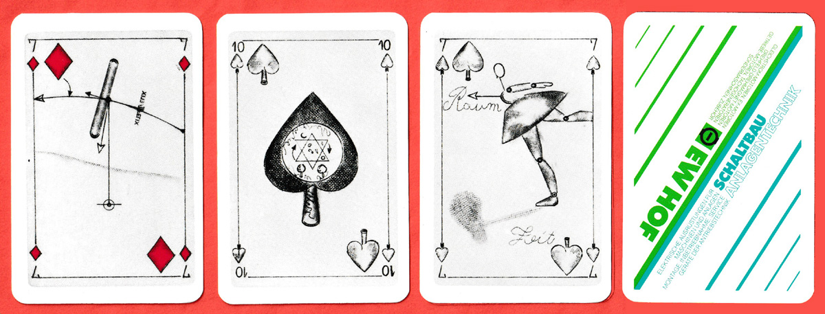 advertising deck illustrated with etchings by Johannes Vennekamp, made by Berliner Spielkartenfabrik GmbH & Co., 1978