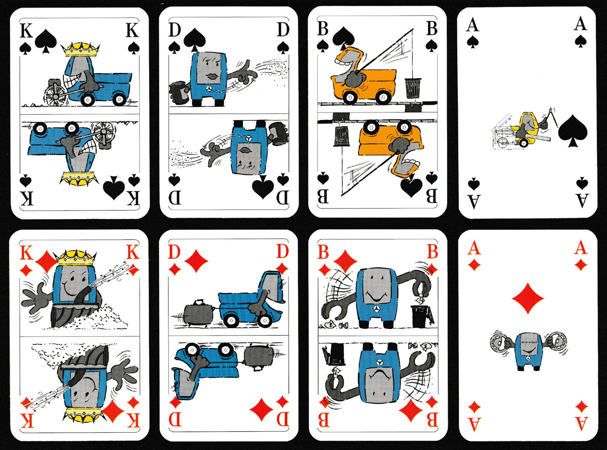 Unimog UX 100 skat deck made by Berliner Spielkarten GmbH, Darmstadt, Germany, 1996