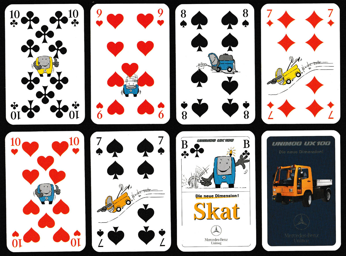 Unimog UX 100 skat deck made by Berliner Spielkarten GmbH, Darmstadt, Germany, 1996