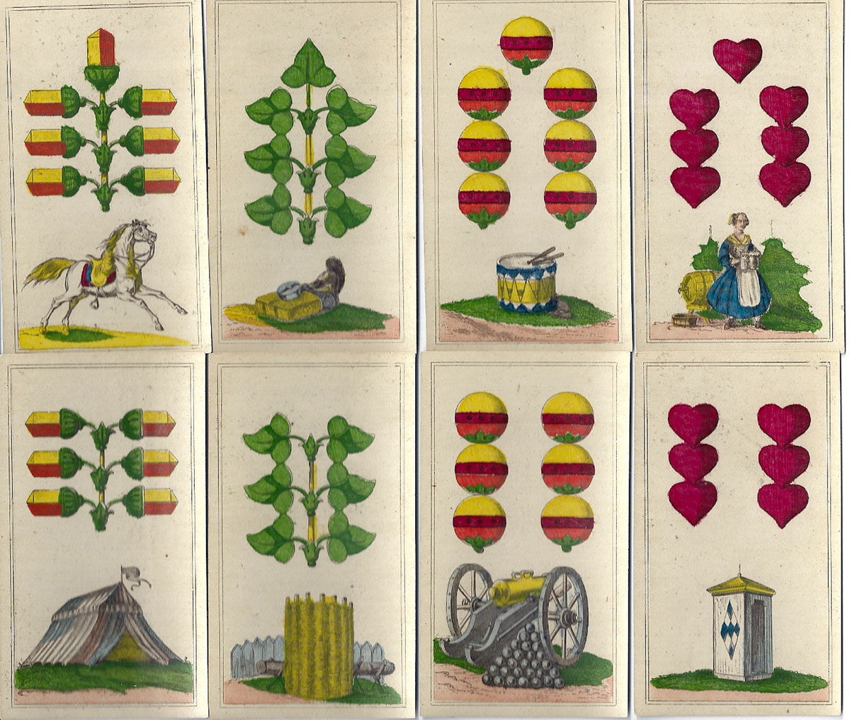 Bavarian Military Cards published by successors of Johann Conrad Jegel, c.1880