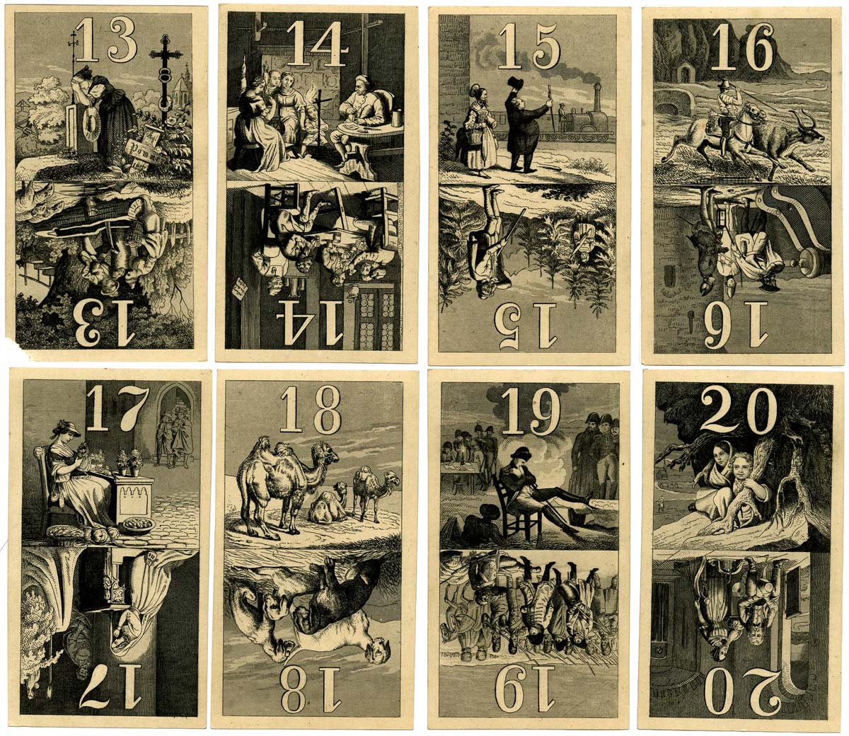 Pomeranian Tarot deck with etchings by G. Pommer published by Conrad Jegel, 1852. © The Trustees of the British Museum