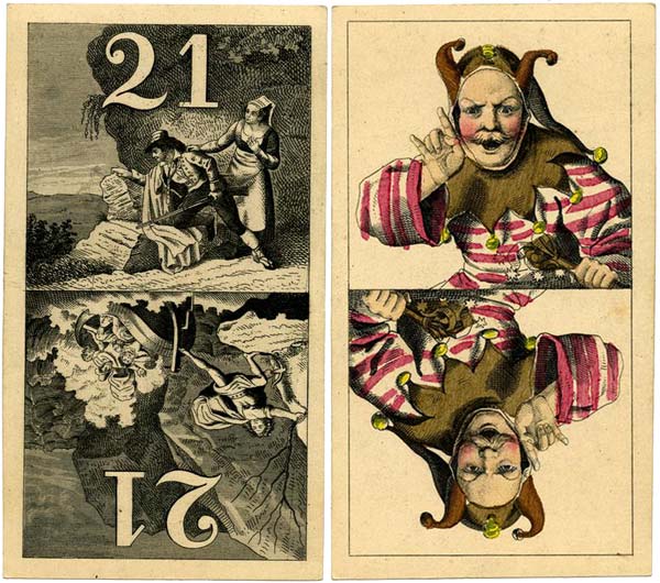 Pomeranian Tarot deck with etchings by G. Pommer published by Conrad Jegel, 1852. © The Trustees of the British Museum