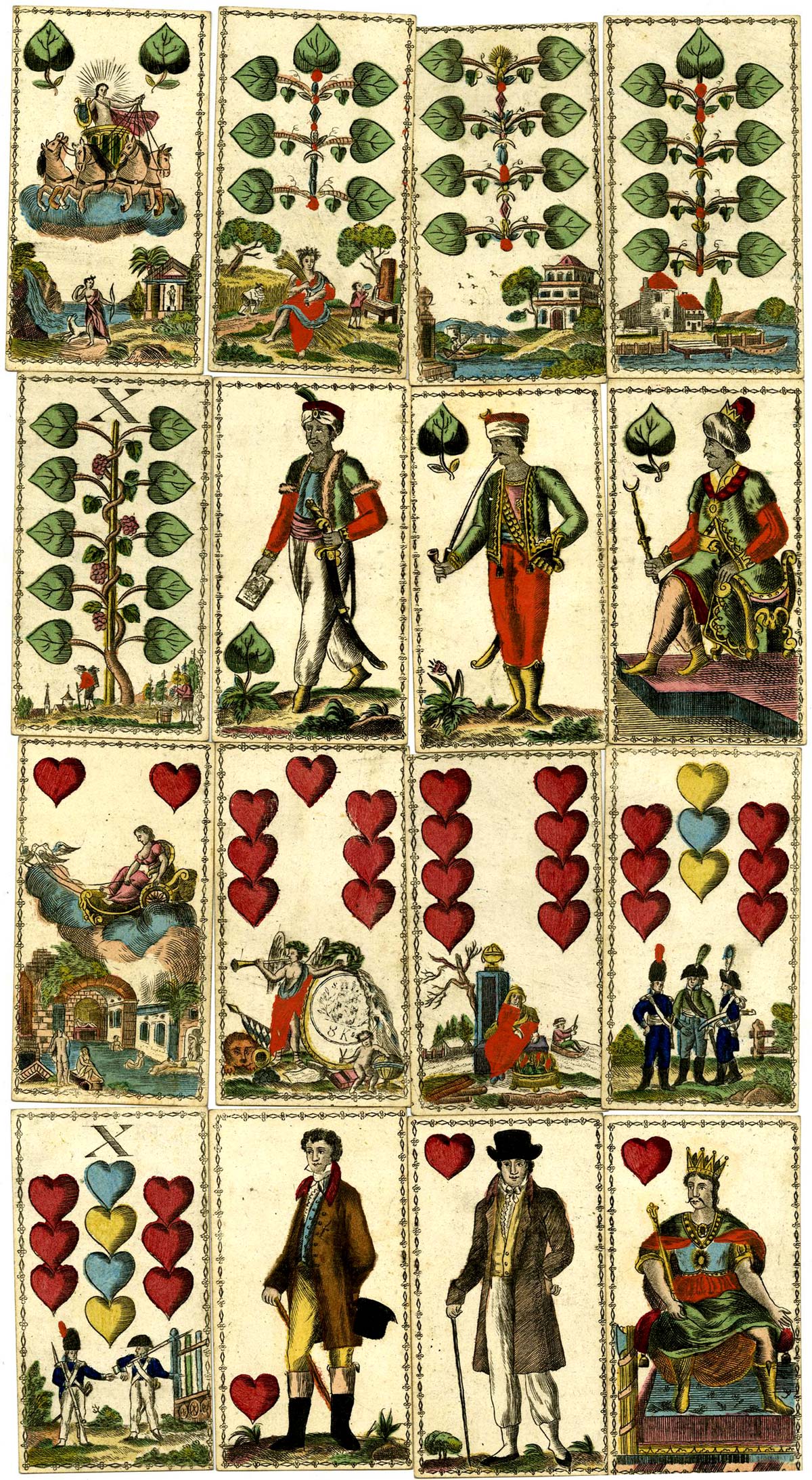 Heathen War playing cards published by Joseph Fetscher, Munich, c.1820