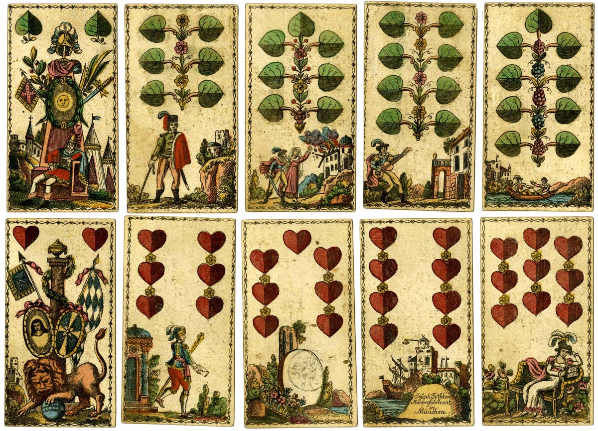 Historical  playing cards by Joseph Fetscher, Munich, c.1820. © The Trustees of the British Museum