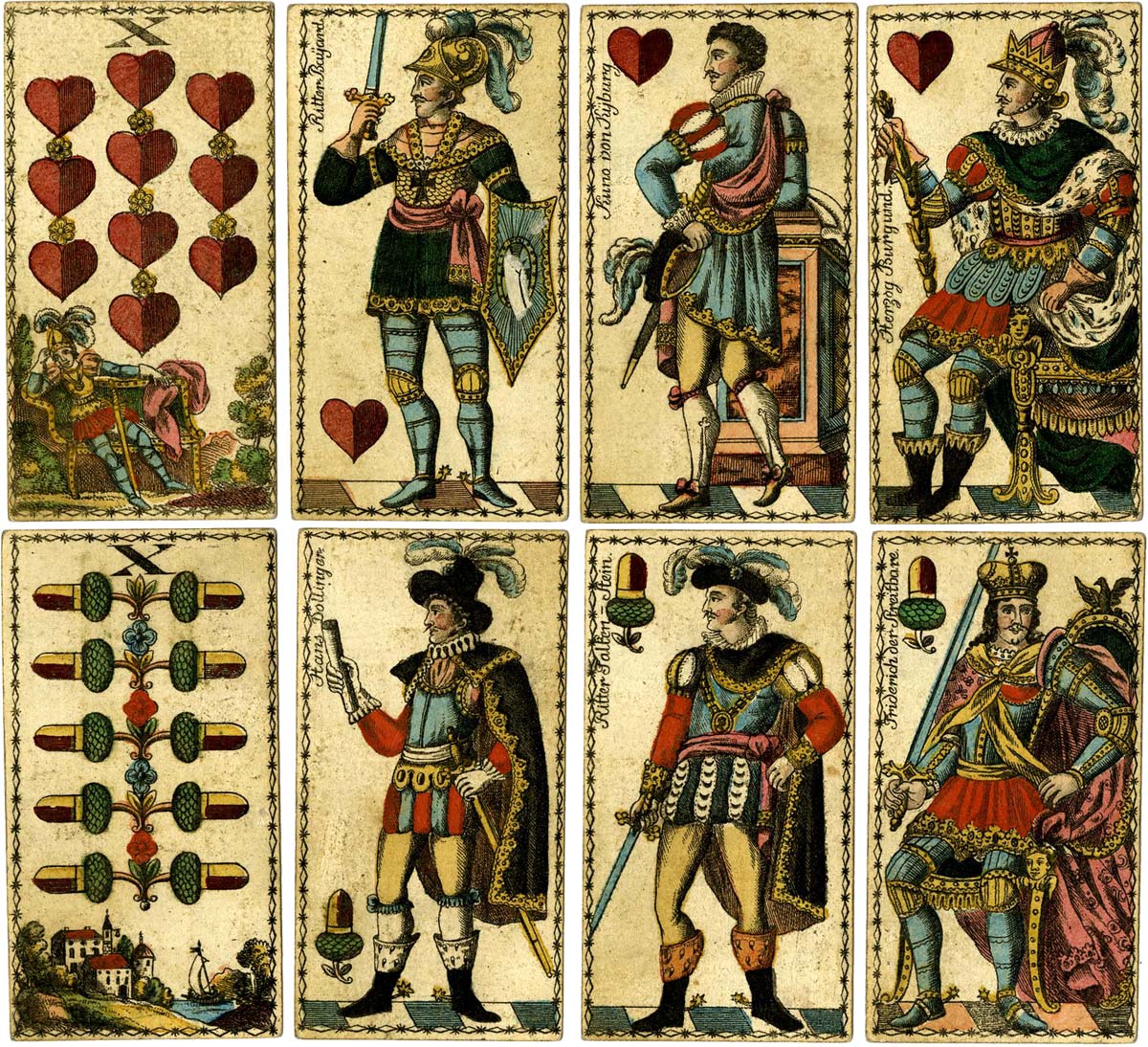 Historical  playing cards by Joseph Fetscher, Munich, c.1820. © The Trustees of the British Museum