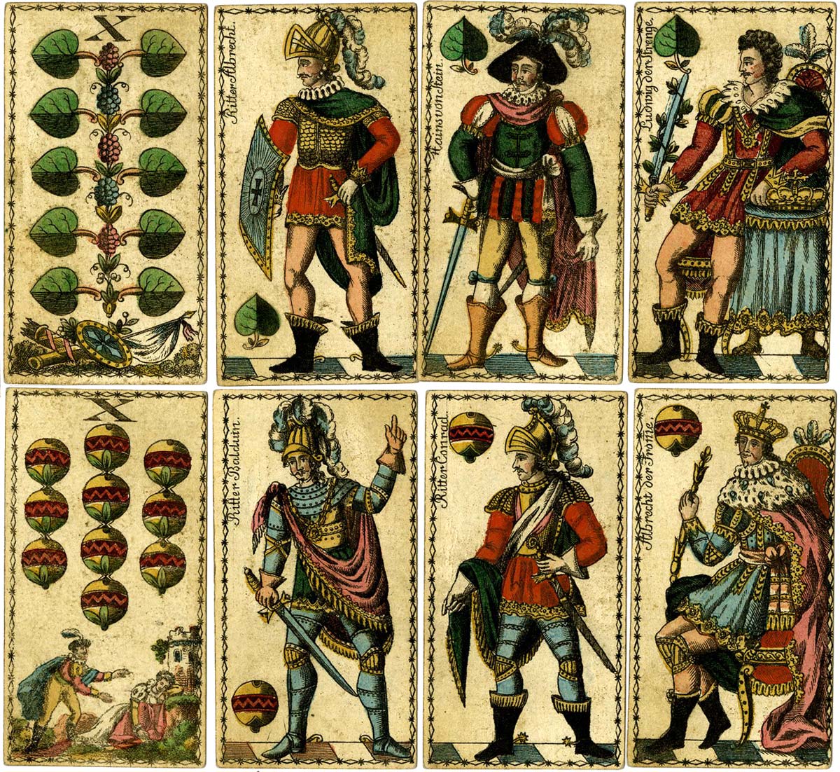 Historical  playing cards by Joseph Fetscher, Munich, c.1820. © The Trustees of the British Museum