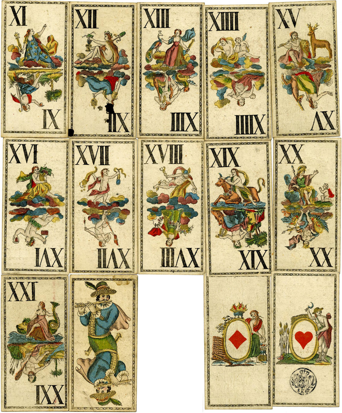 Mythological tarot by Michael Schatzberger, Passau, Bavaria, early 19th century. © The Trustees of the British Museum
