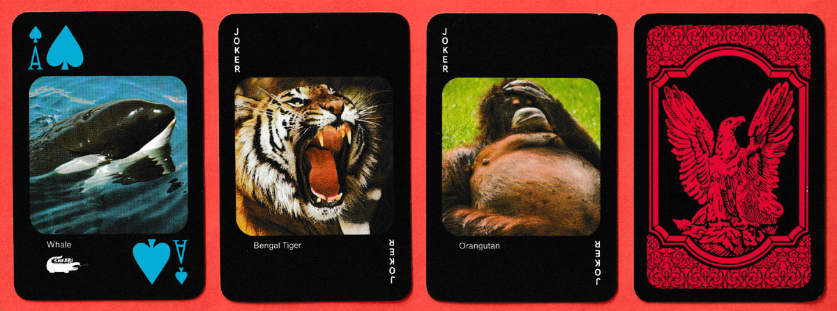 54 different endangered species playing cards published by Safari Limited, Ojus, Florida, USA, c1986