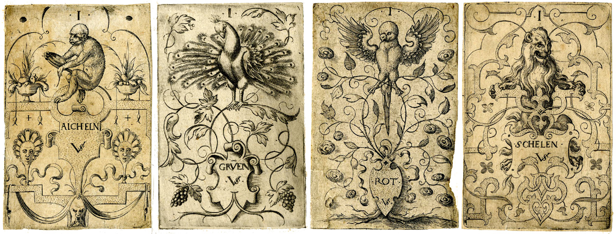 Playing-cards designed and etched by Virgil Solis, Nuremberg, c.1550. © The Trustees of the British Museum