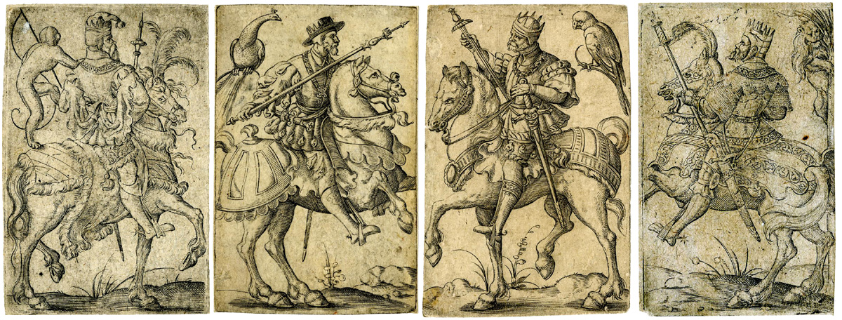 Playing-cards designed and etched by Virgil Solis, Nuremberg, c.1550. © The Trustees of the British Museum