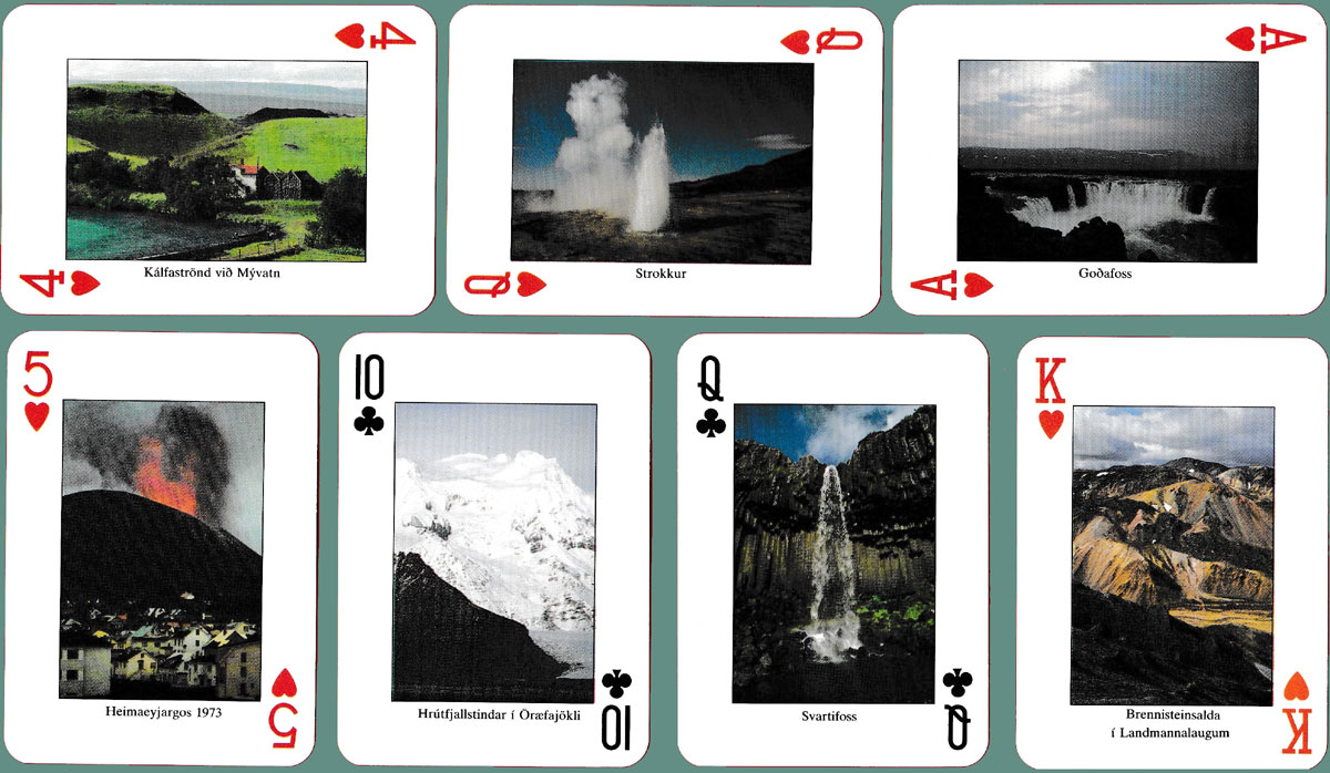 Icelandic picture playing cards (Islensku landslagsspilin) with photography by Gudmundur Ingólfsson