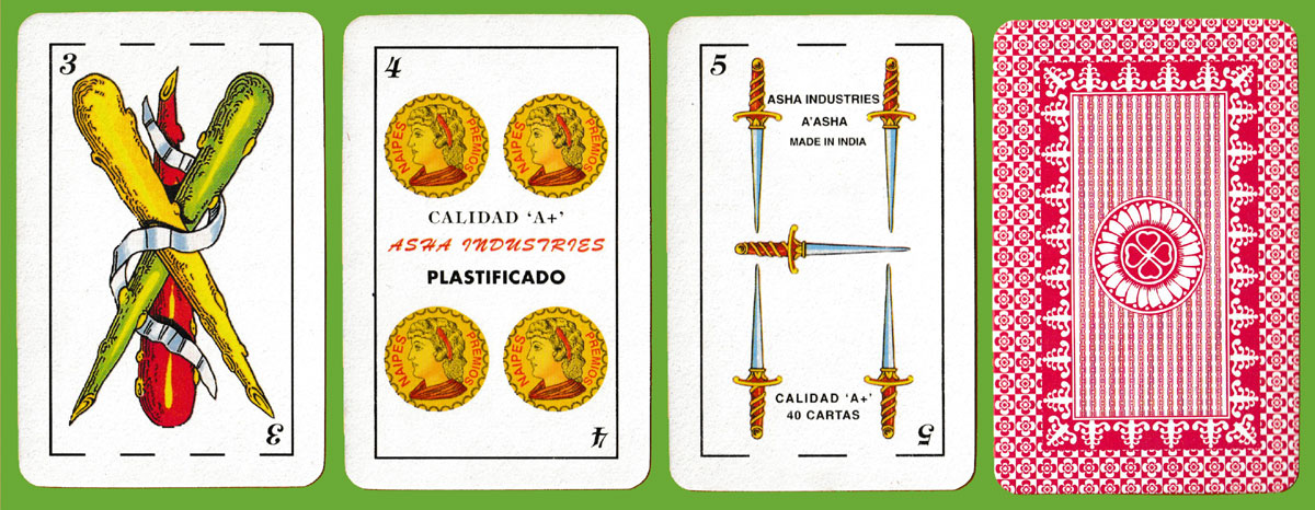 Spanish-suited deck made in India by Asha Industries for export to Mexico, c.2002