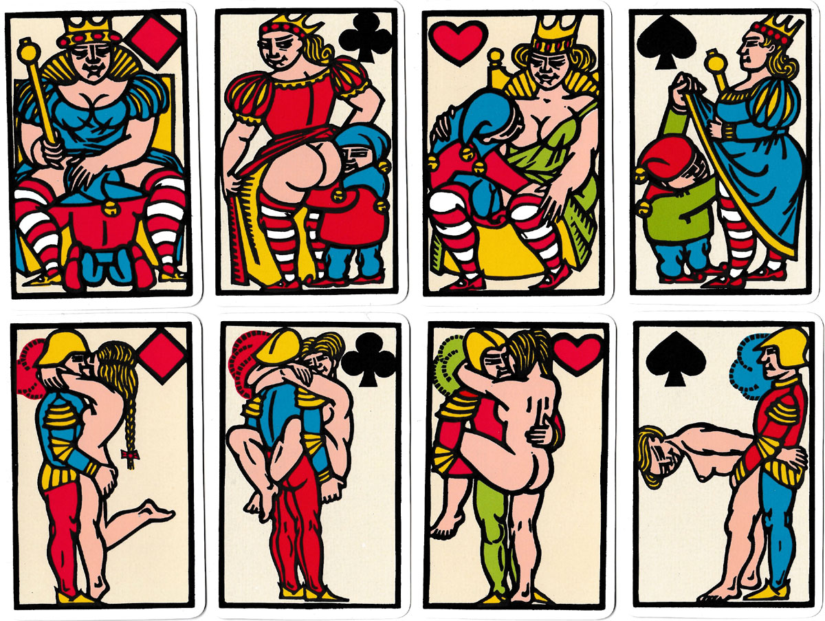 ‘La Cour Galante’ playing cards by Costante Costantini published by Editions du Soleil-Lion (Solleone), Milan, 1979