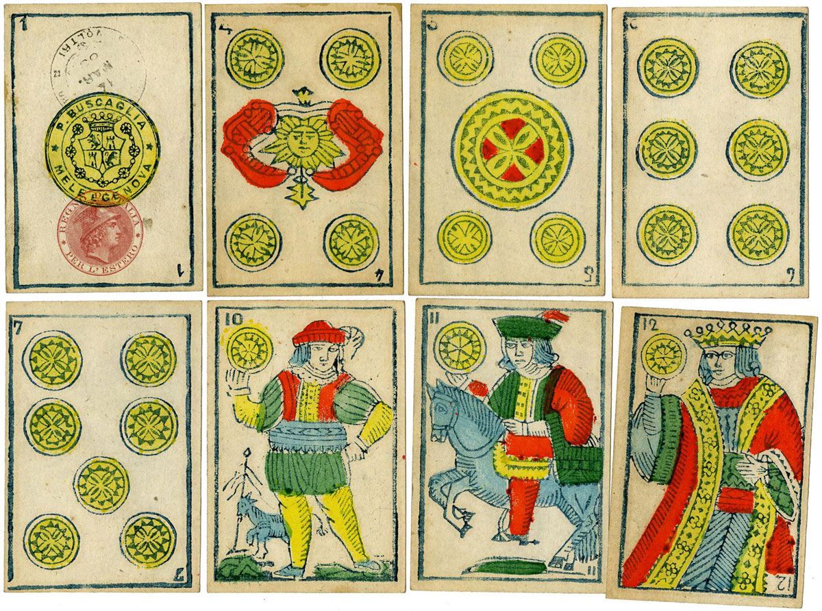 Spanish-suited cards published by P Buscaglia, Mele & Genova, late 19th century. © The Trustees of the British Museum