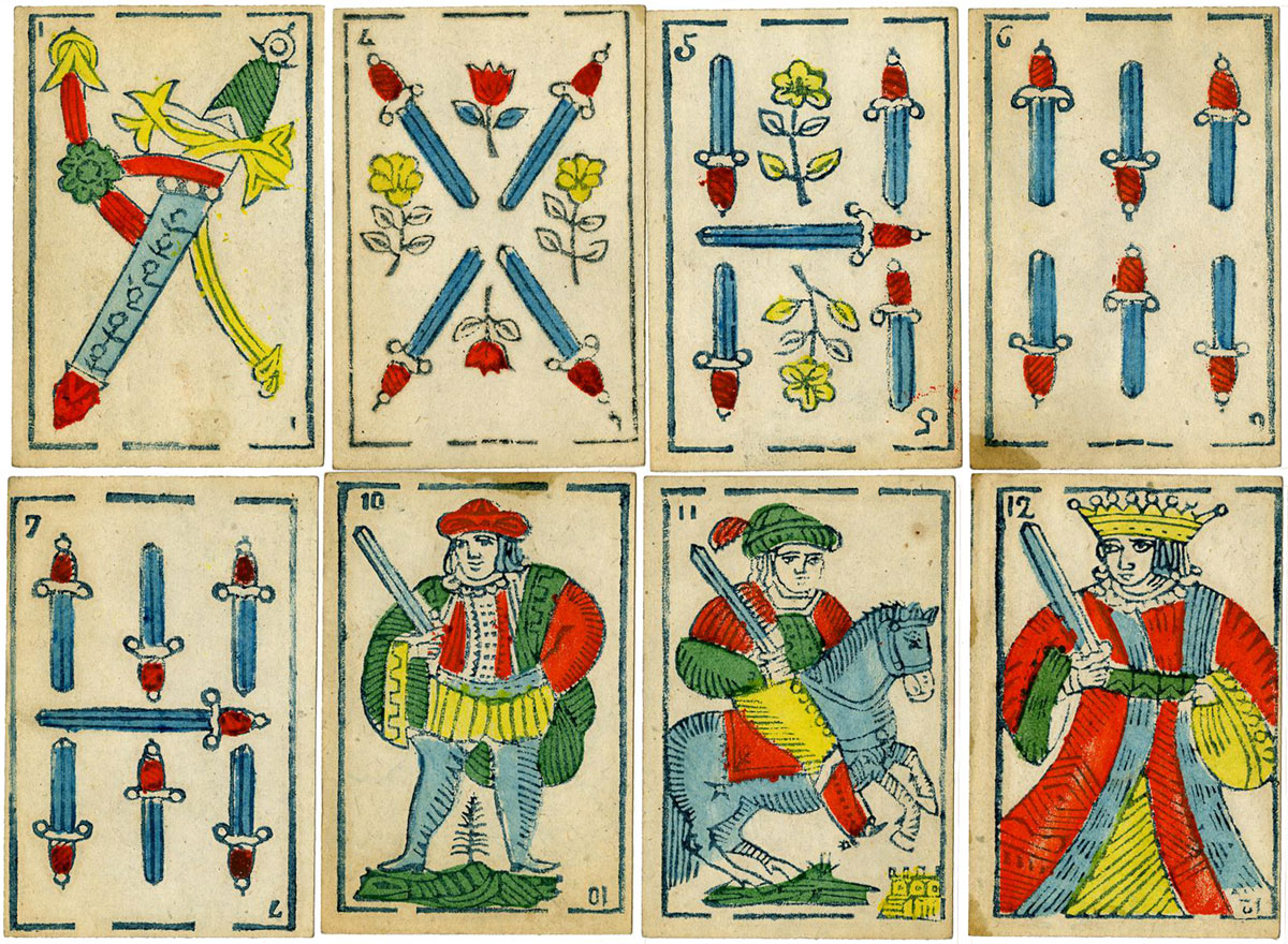 Spanish-suited cards published by P Buscaglia, Mele & Genova, late 19th century. © The Trustees of the British Museum