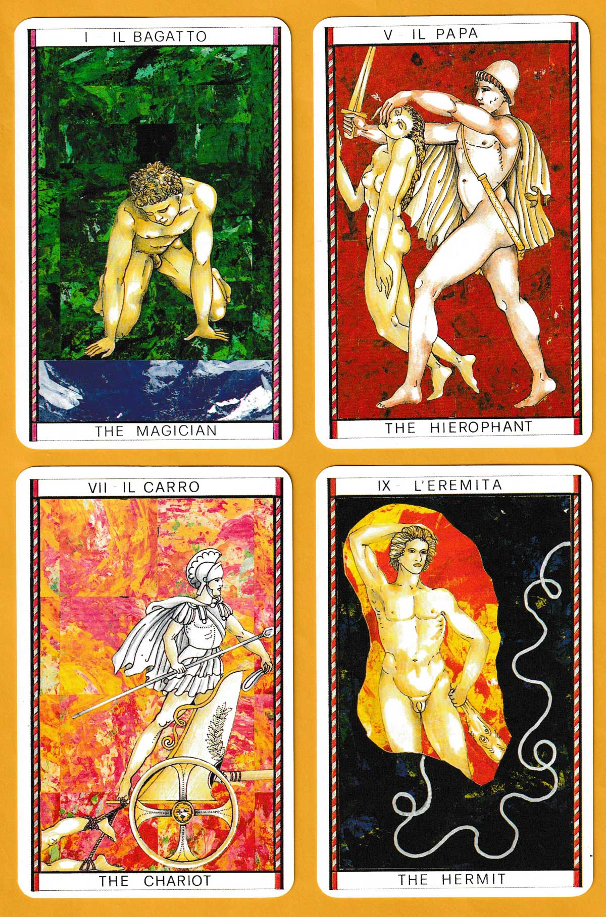 Il Tarocco Mitologico designed by Amerigo Folchi, made and published by Italcards, Bologna, Italy, 1988