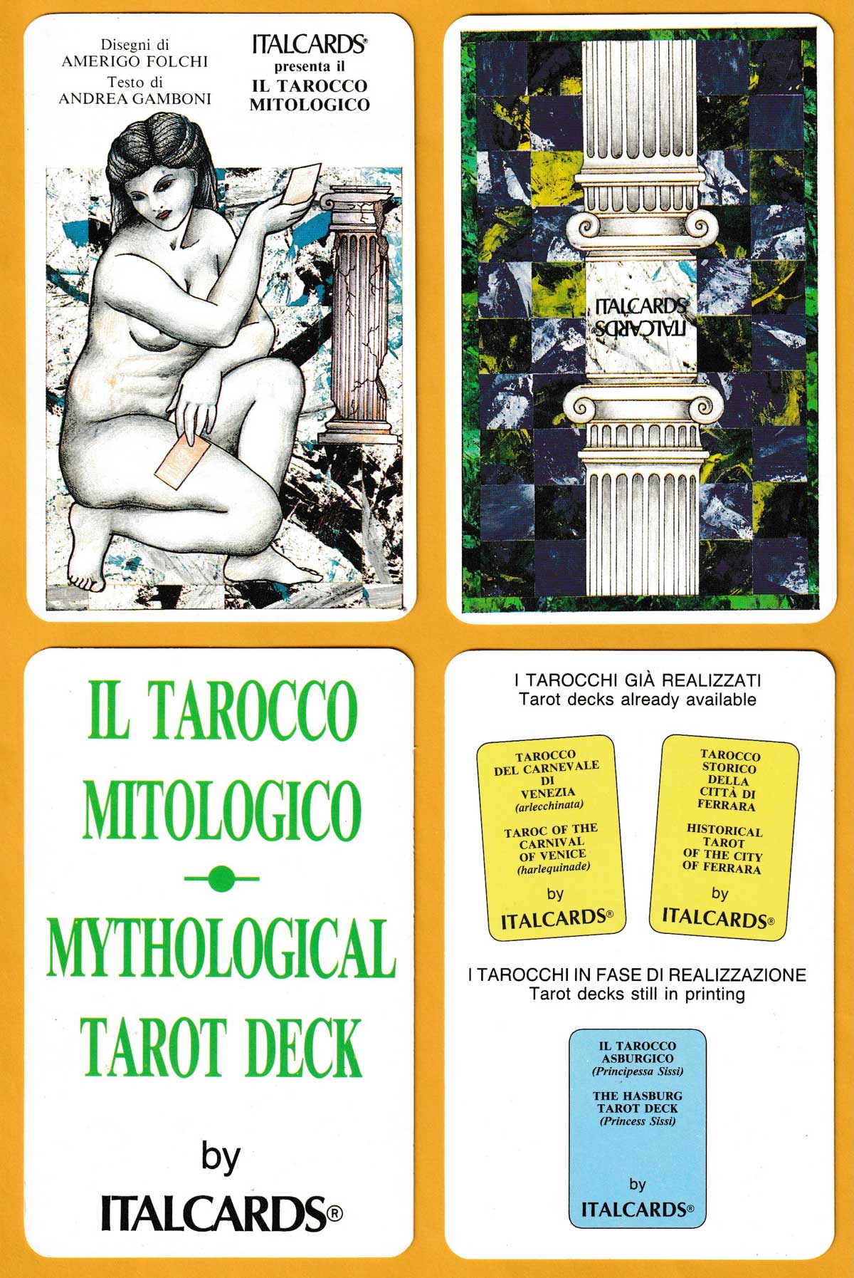 Il Tarocco Mitologico designed by Amerigo Folchi, made and published by Italcards, Bologna, Italy, 1988