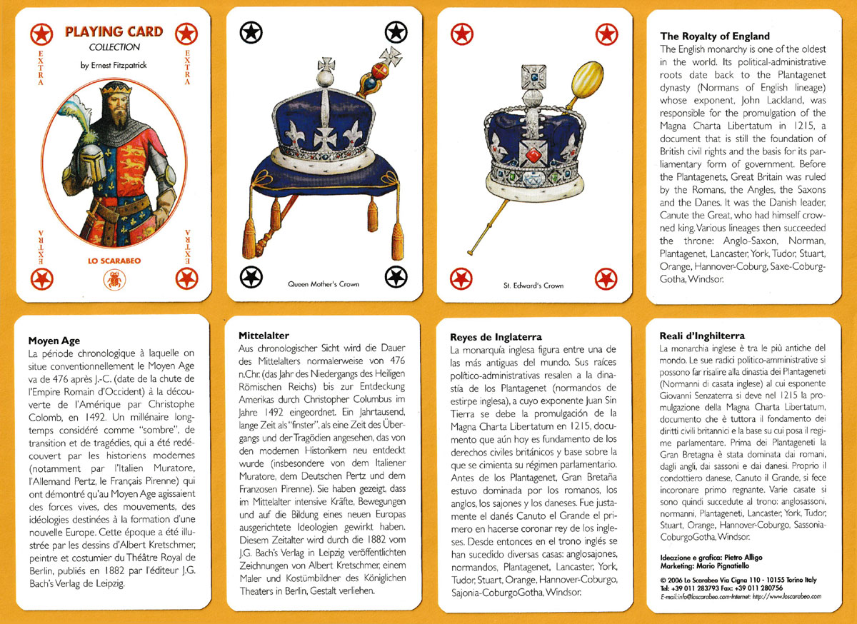 Royal Britain playing cards published by Lo Scarabeo, Turin, Italy, 2006