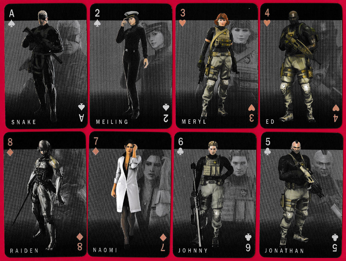 Metal Gear Solid 4: Guns of the Patriots playing cards developed by Kojima Productions and published by Konami for the PlayStation 3, Japan, 2008