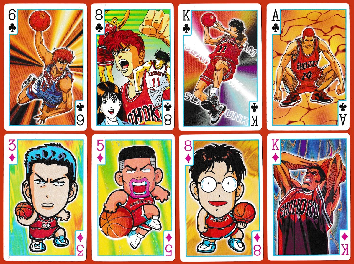 Guanlangaoshou / Slam Dunk basketball-themed playing cards, Japan, 1990s