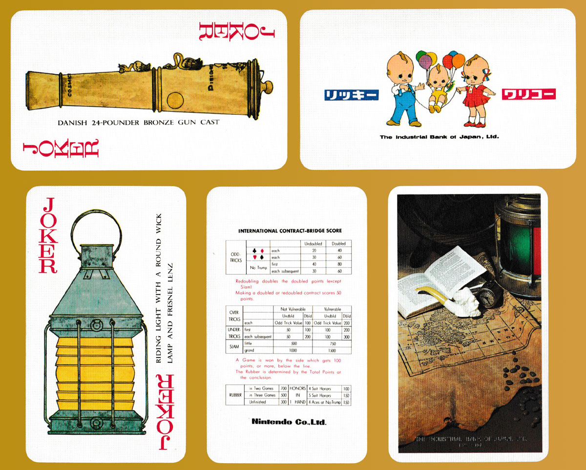 advertising playing cards for the Industrial Bank of Japan made by Nintendo PC Co. Ltd, Kyoto, Japan, 1972