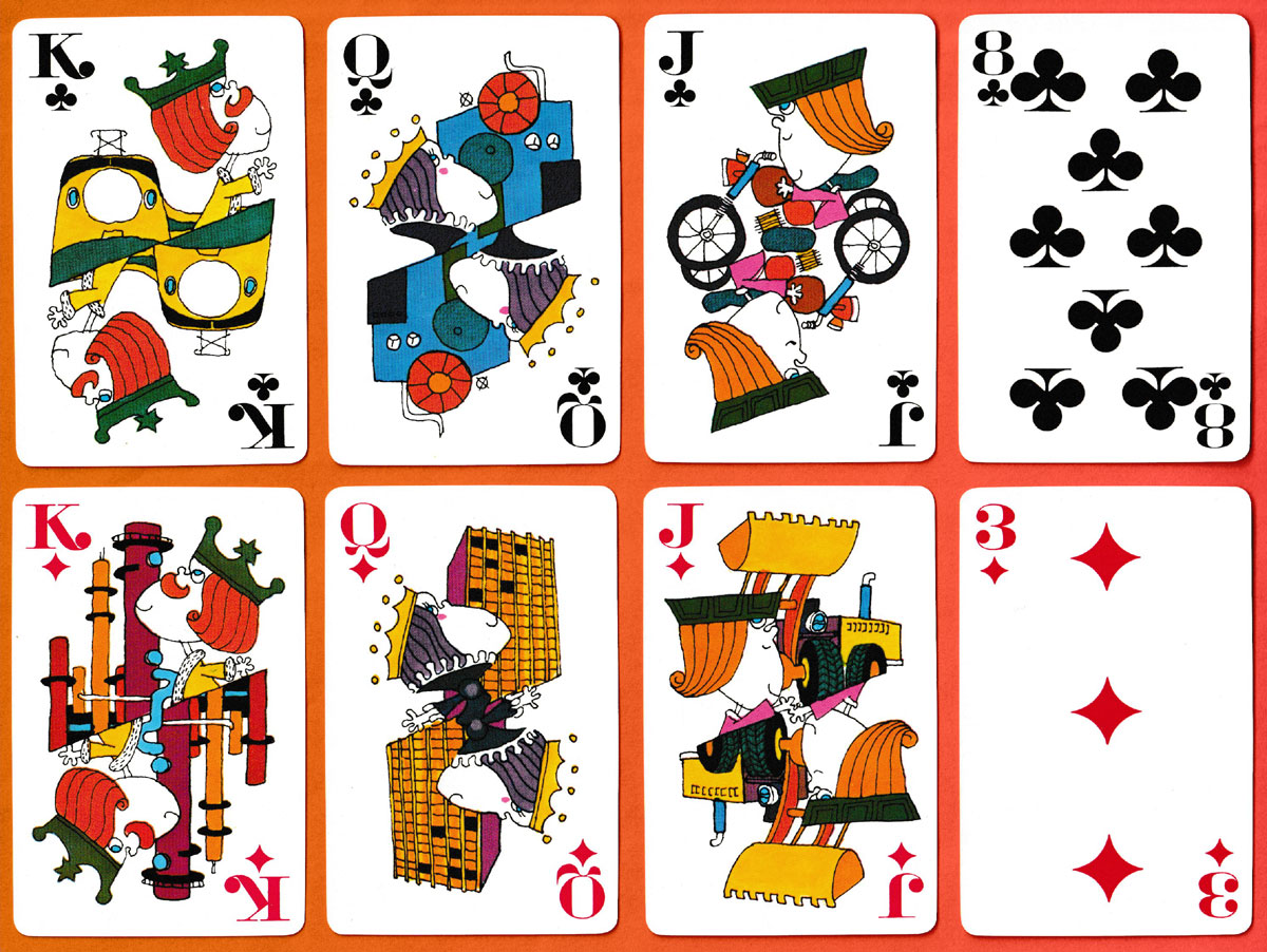 ‘Kawasaki Trump’ playing cards made by Nintendo Playing Card Co. Ltd, Kyoto, Japan, for Kawasaki Heavy Industries, Ltd, 1971