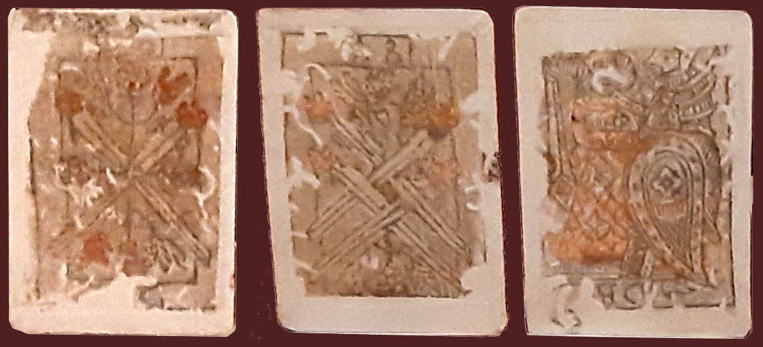 Antique playing cards in Vittoriosa Church Museum dating back to the Knights of Malta period