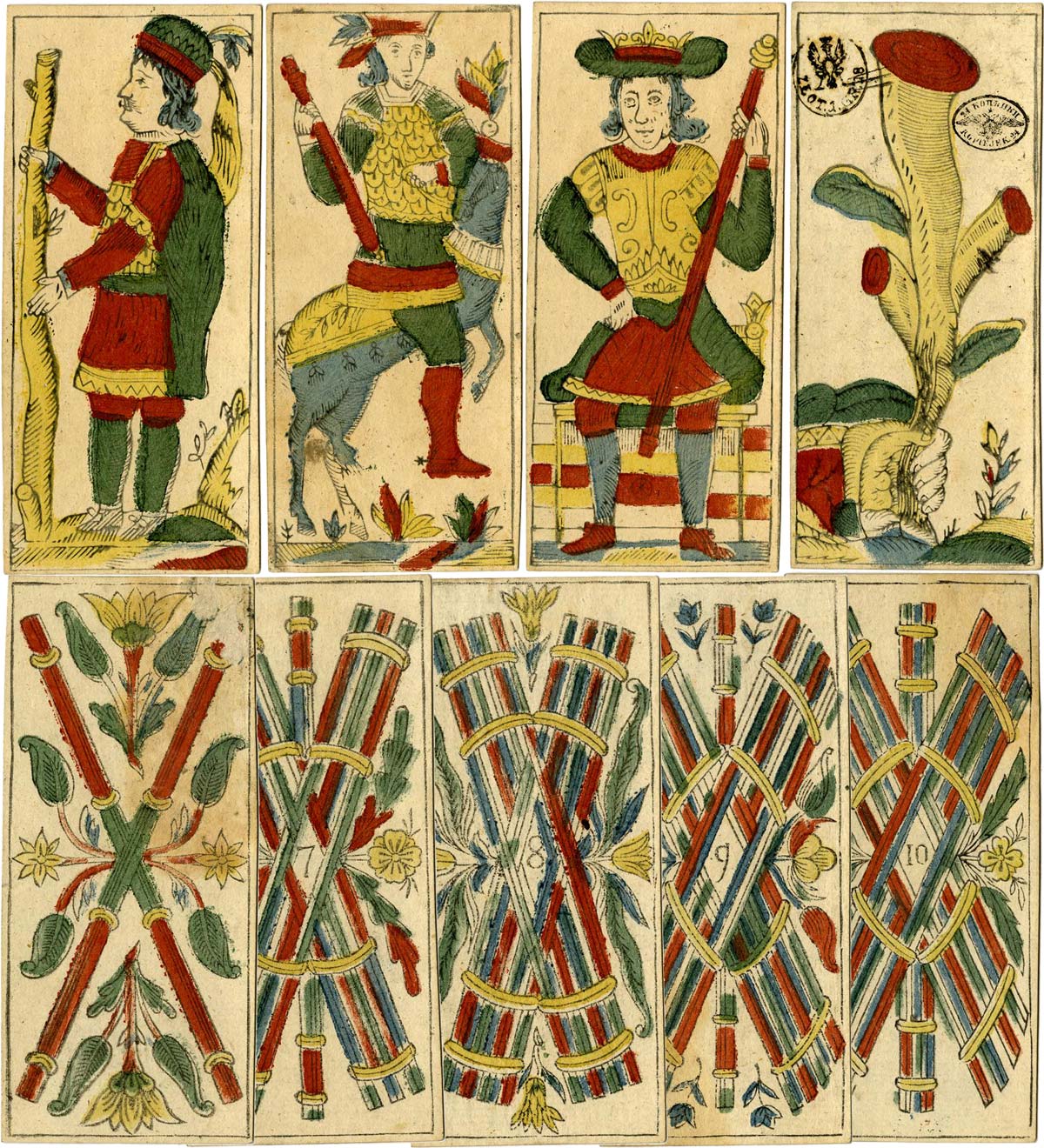 Trappola cards published in Warsaw by J G Du Port, 18th century. 36 cards. © The Trustees of the British Museum