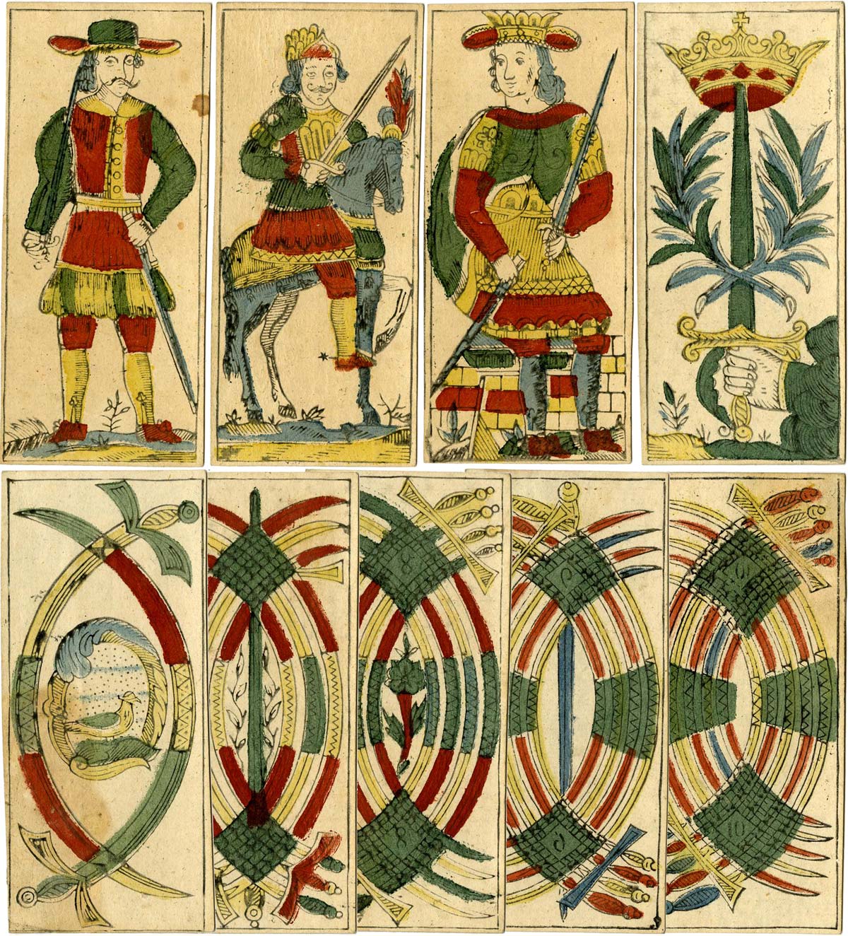 Trappola cards published in Warsaw by J G Du Port, 18th century. 36 cards. © The Trustees of the British Museum