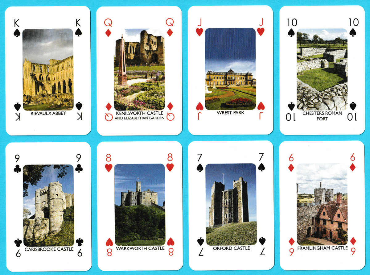 English Heritage souvenir playing cards made by Trefl, Poland, for Winning Moves UK Ltd, London, UK, 2024