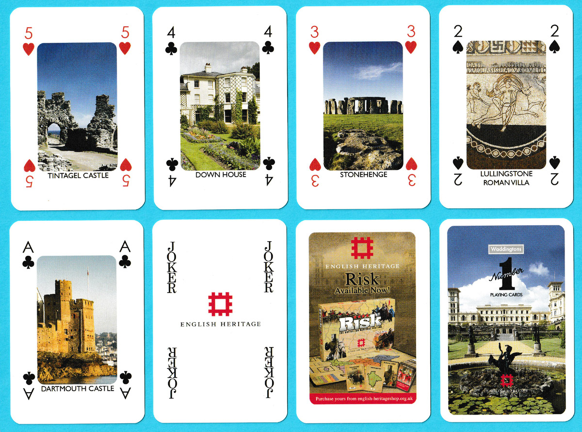 English Heritage souvenir playing cards made by Trefl, Poland, for Winning Moves UK Ltd, London, UK, 2024