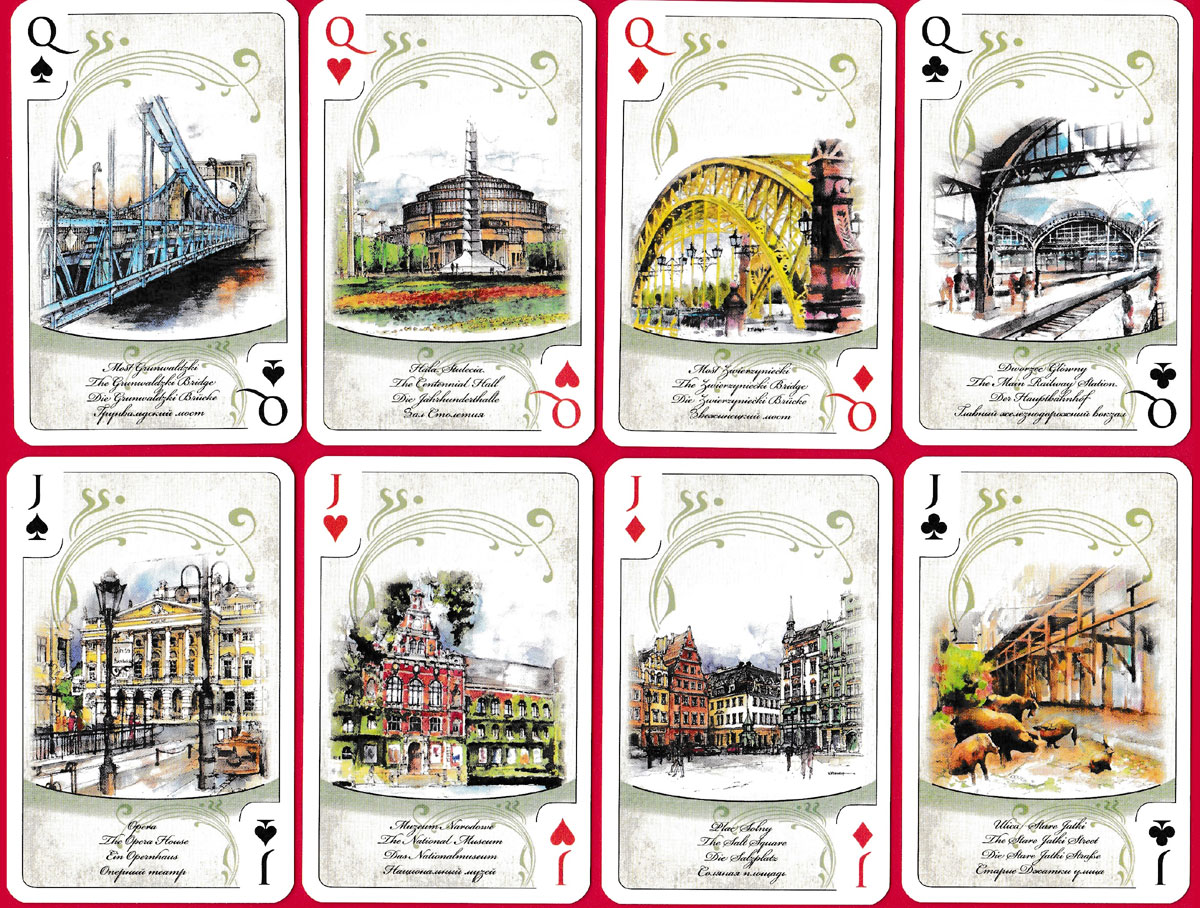 Wrocław souvenir playing cards designed by Katarzyna Tomala, printed by Cartamundi Poland, 2011