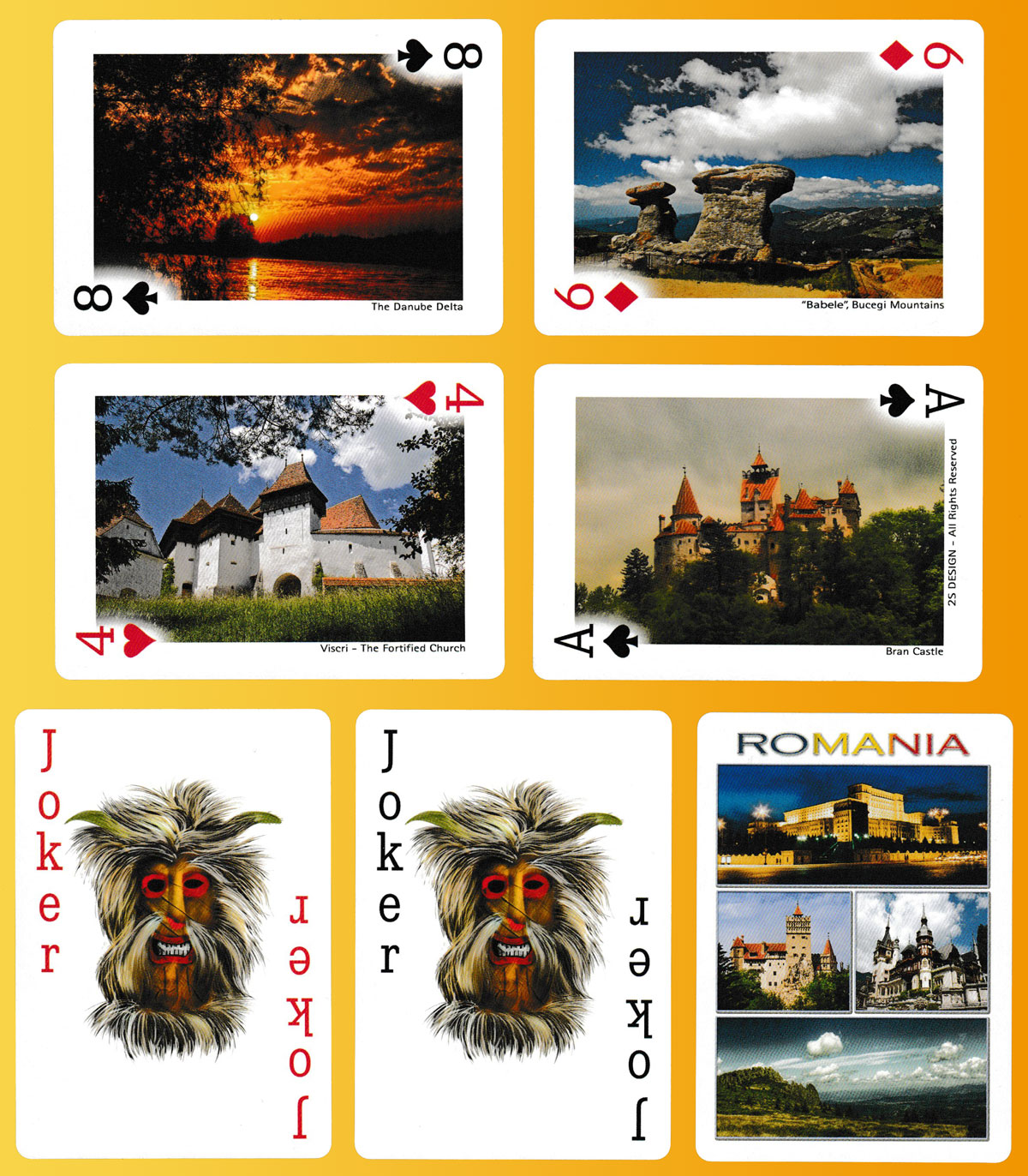 Romania Souvenir playing cards published by 2S Design, Bucharest, Romania, c2015