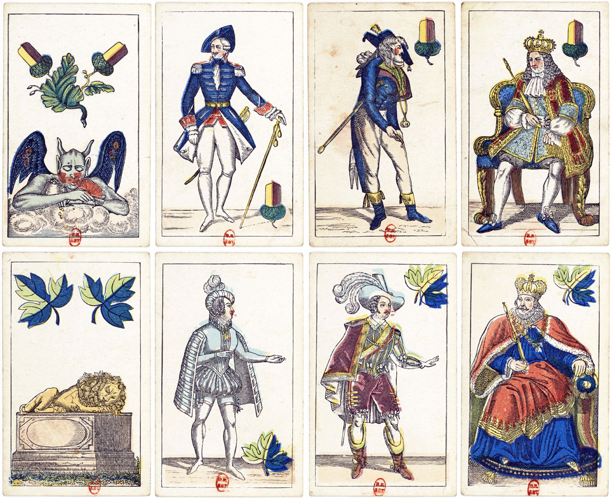 Russian Circus deck published in 1898 by the Imperial Playing Card Factory.  Source gallica.bnf.fr / BnF