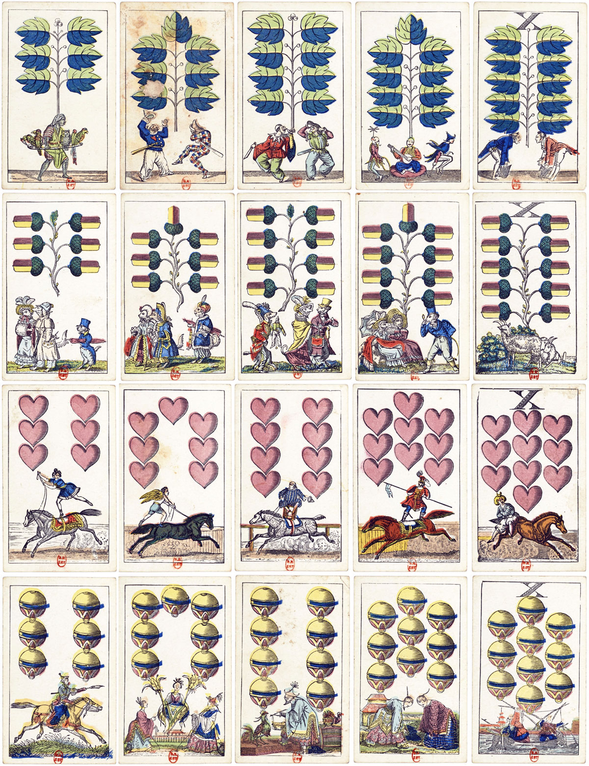 Russian Circus deck published in 1898 by the Imperial Playing Card Factory.  Source gallica.bnf.fr / BnF