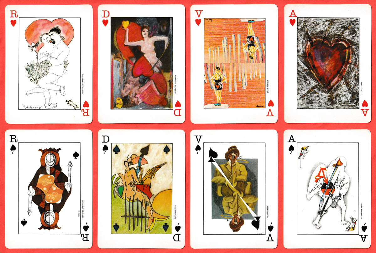 ‘Peintres Latino Americains’ playing cards published by Editorial Quipus, S.A., Spain, 1986