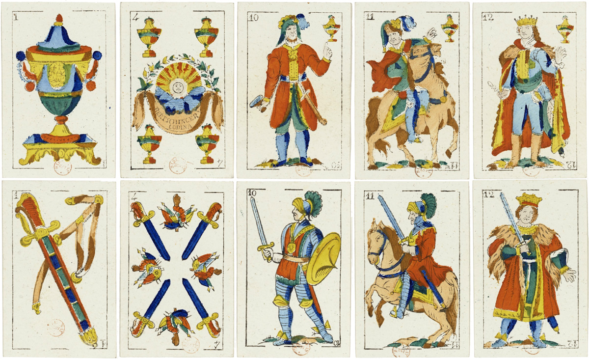 Spanish-suited playing cards by Bertschinger y Codina (Barcelona), c.1850. Source gallica.bnf.fr / Bibliothèque nationale de France