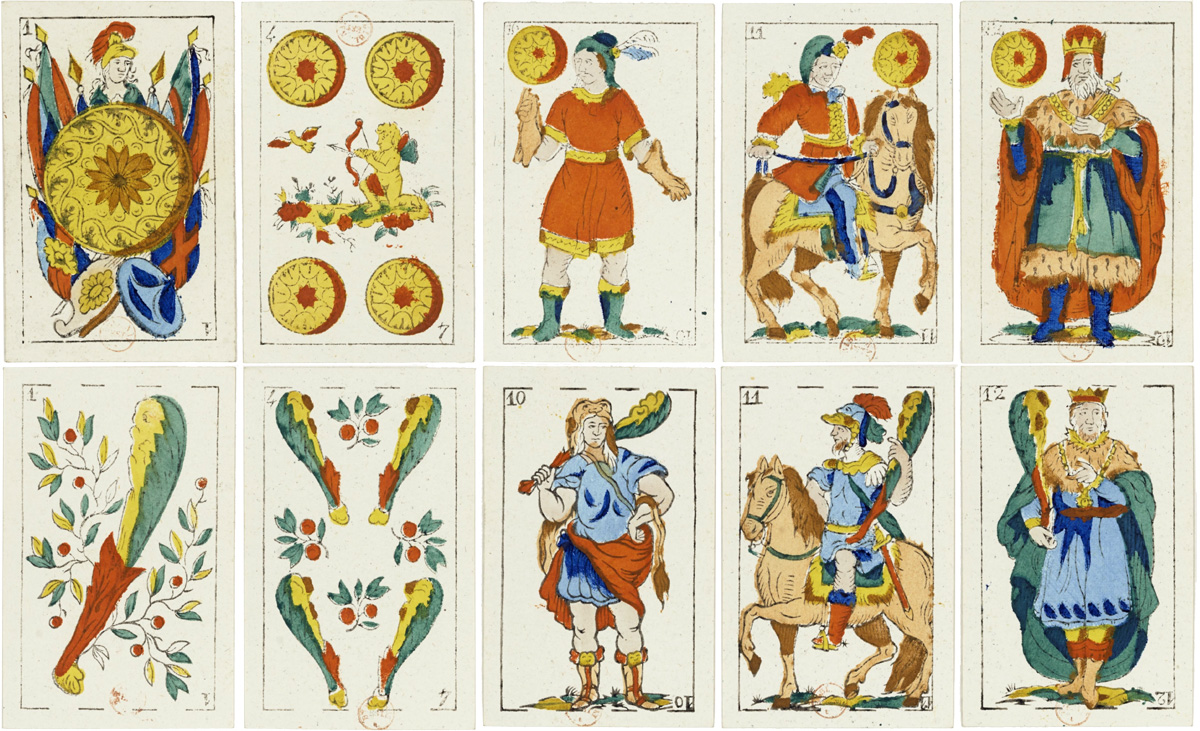 Spanish-suited playing cards by Bertschinger y Codina (Barcelona), c.1850. Source gallica.bnf.fr / Bibliothèque nationale de France