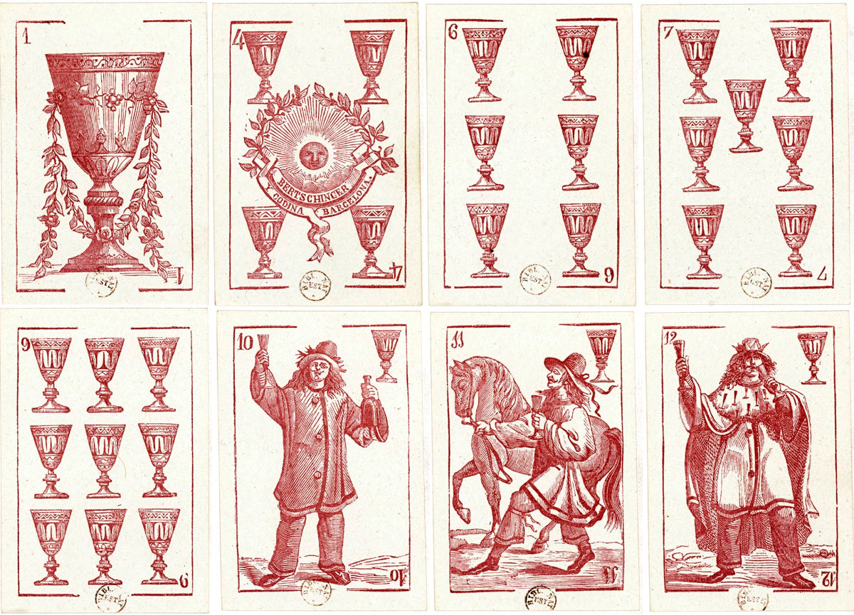 Fantasy Spanish-suited deck by Bertschinger y Codina, Barcelona, c.1855. Source gallica.bnf.fr / Bibliothèque nationale de France