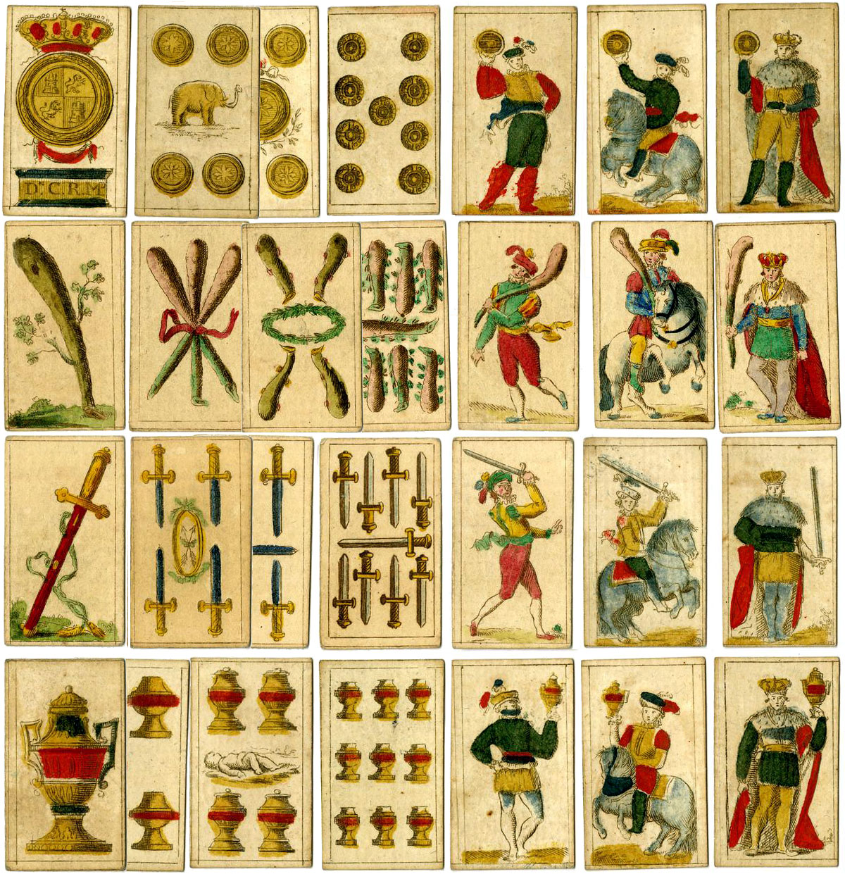 Pack of 48 miniature spanish playing-cards published by C R., 19th century. © The Trustees of the British Museum