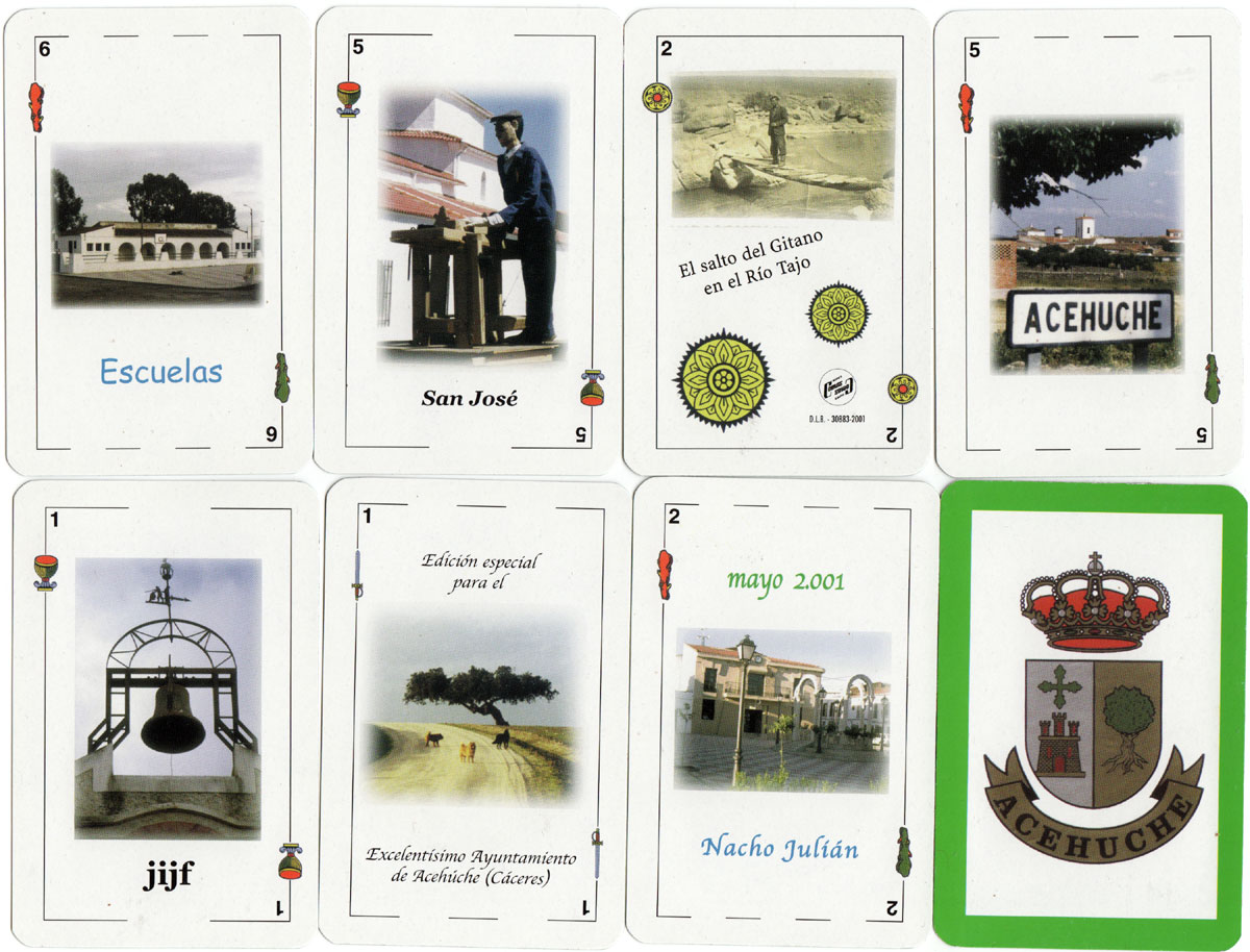 souvenir playing cards from Acehúche manufactured by Naipes Comas, 2001