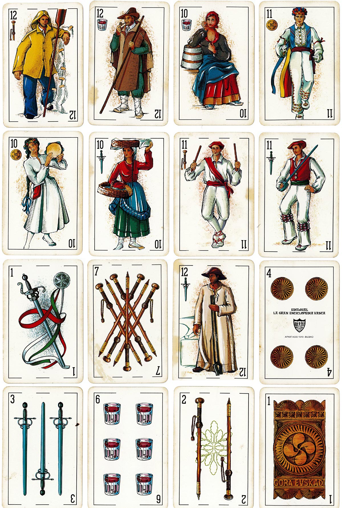 Basque Country deck of 40 cards published by Fournier in 1979