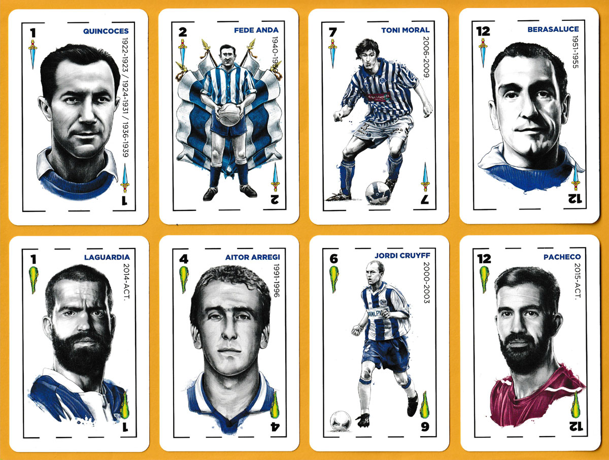 Deportivo Alavés 1921-2021 centenary playing cards made by Naipes Heraclio Fournier, S.A., Legutiano, Spain, 2020