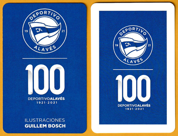 Deportivo Alavés 1921-2021 centenary playing cards made by Naipes Heraclio Fournier, S.A., Legutiano, Spain, 2020