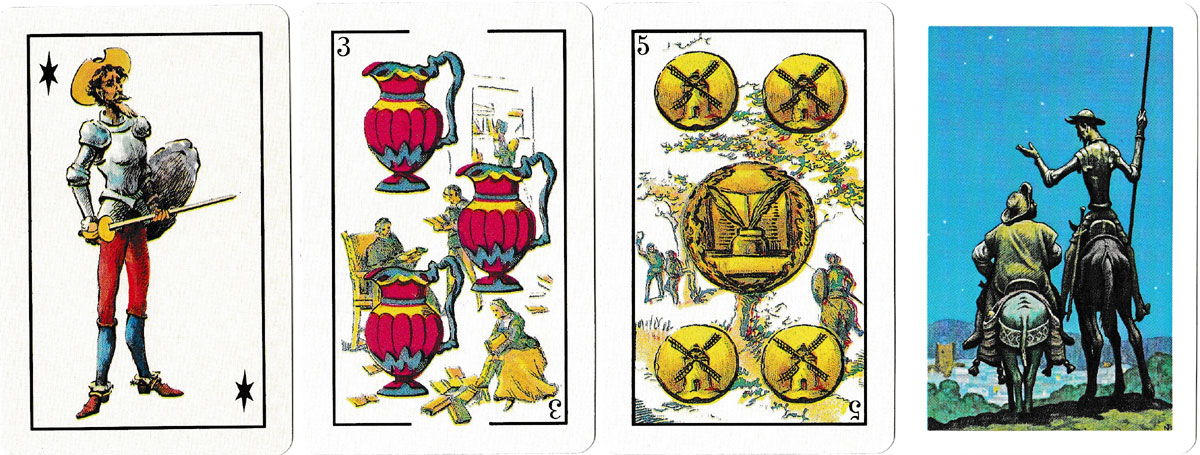 Baraja El Quijote, facsimile of original deck designed by E. Pastor, reprinted by Naipes Heraclio Fournier, Spain, 1981