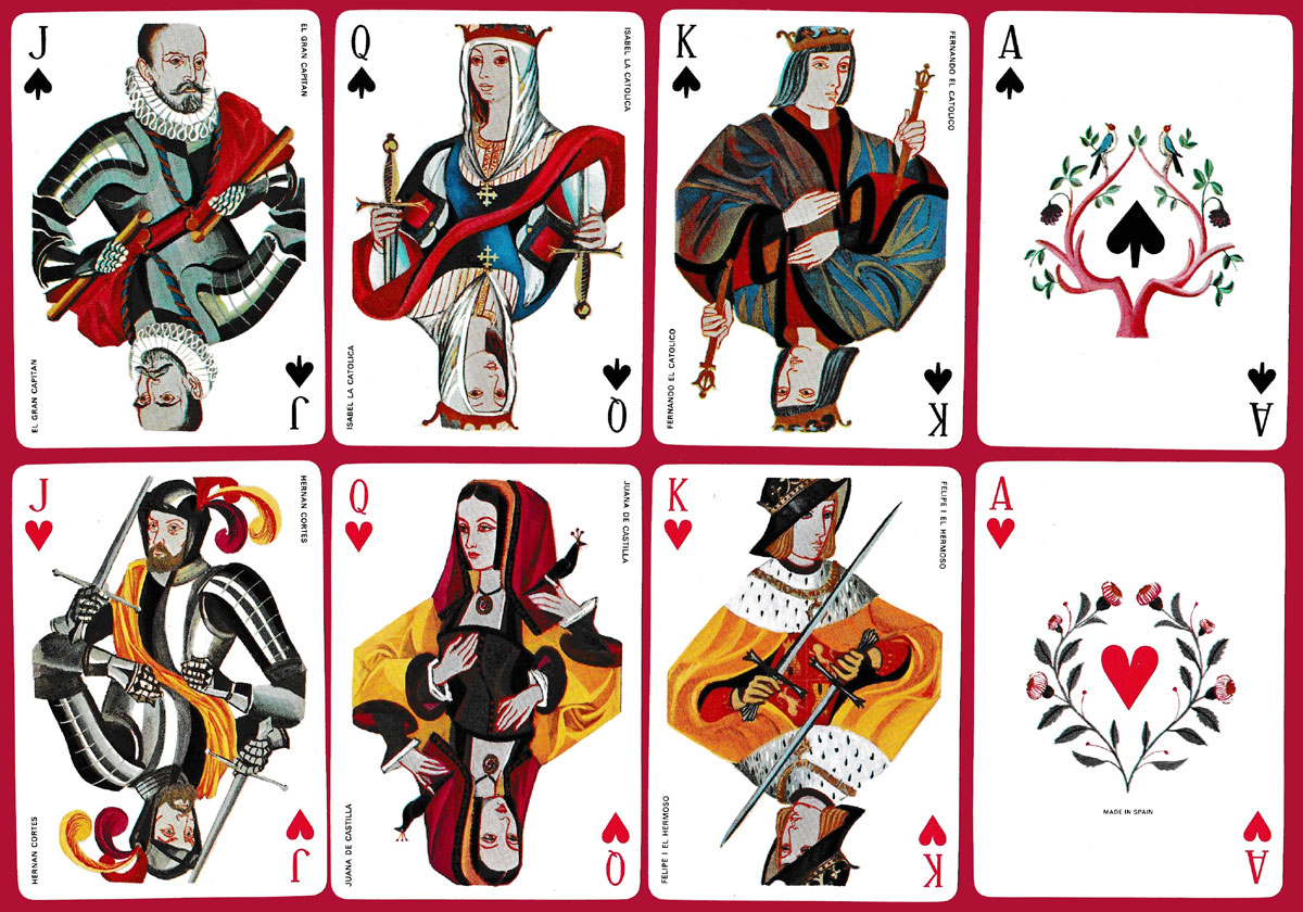 España imperial / Imperial Spain playing cards with artwork by Serny (Ricardo Summers), published by Heraclio Fournier, Spain, 1983