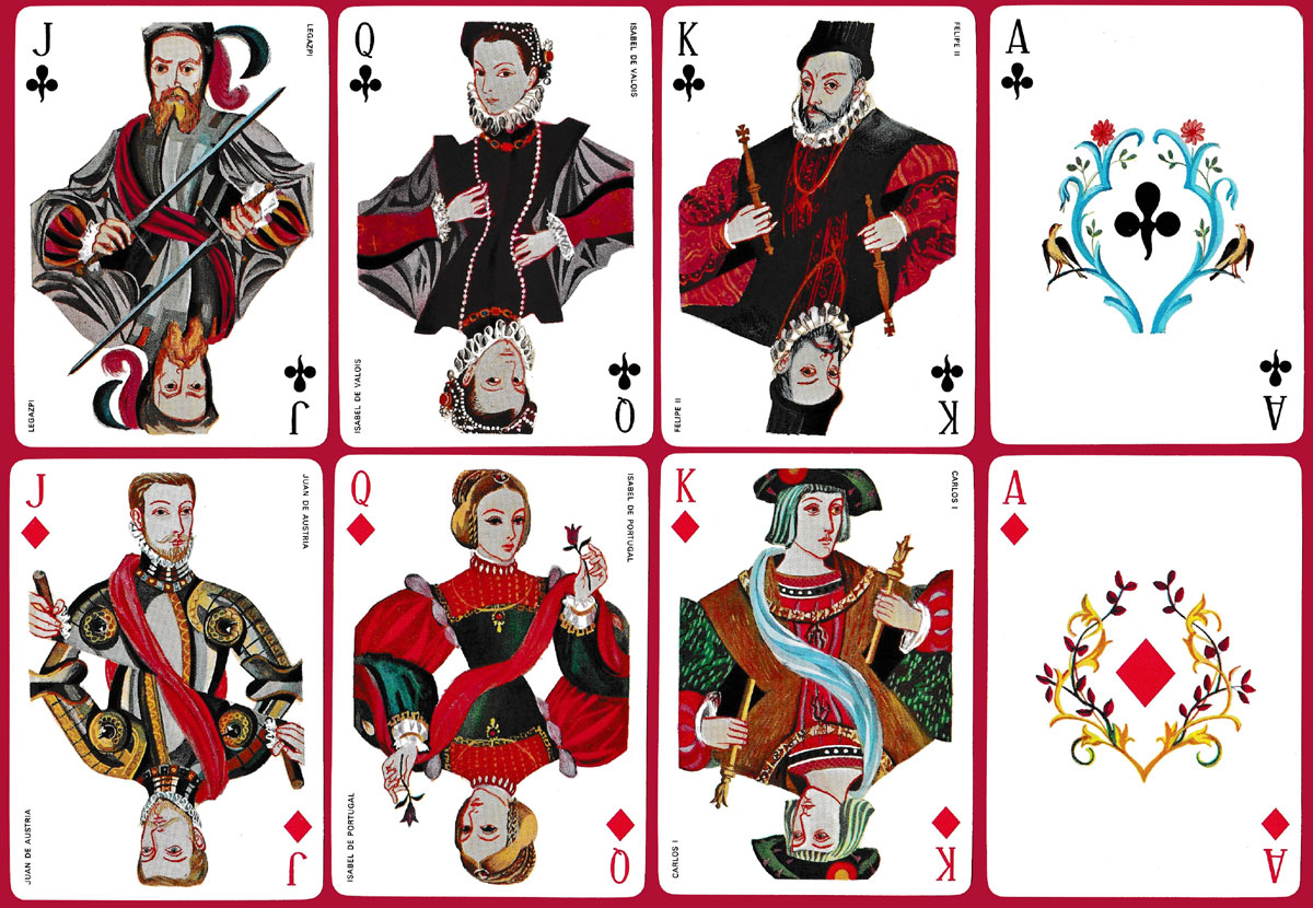 España imperial / Imperial Spain playing cards with artwork by Serny (Ricardo Summers), published by Heraclio Fournier, Spain, 1983