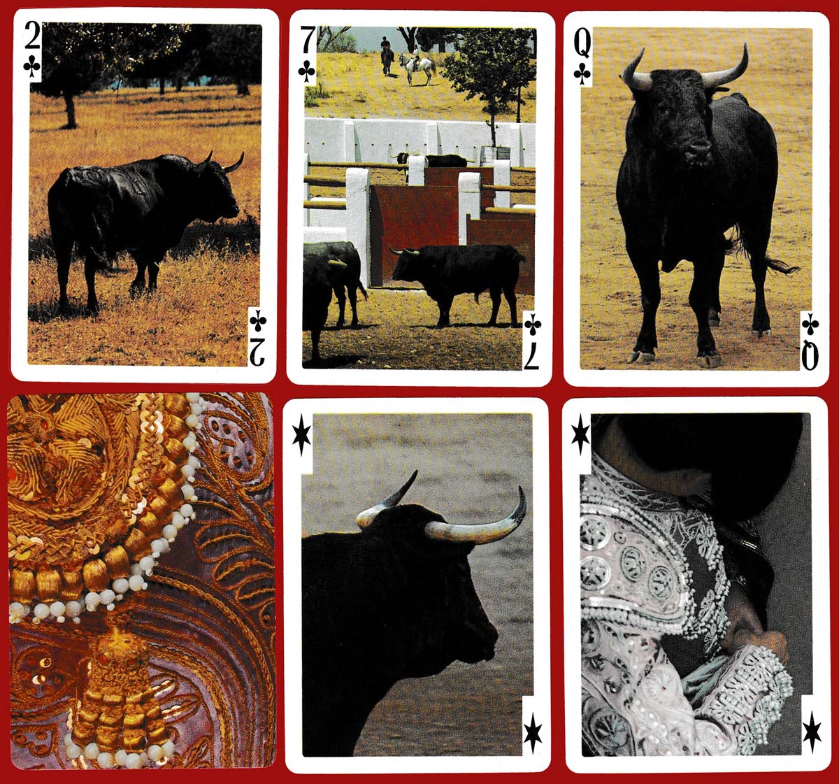 ‘Baraja Fiesta Taurina’ bullfight playing cards published by Heraclio Fournier, Spain, 1975